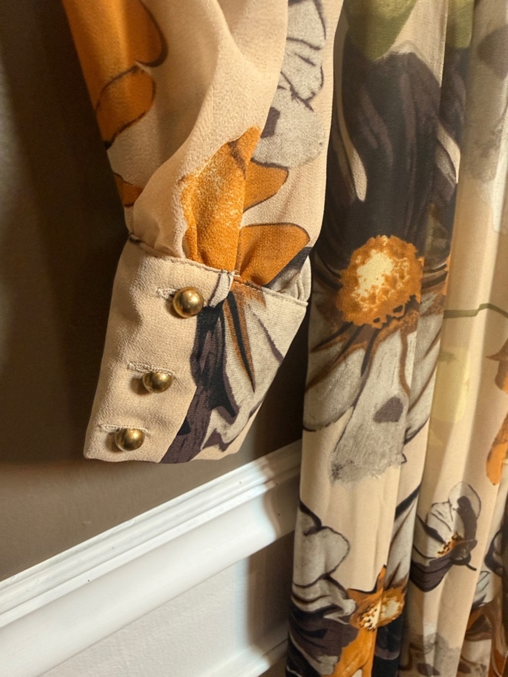 Baltic Born Floral Maxi Wrap Dress XL Boho Long Sleeve Gown NWT Flawed - Picture 8 of 11